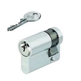 ABUS knopcilinder E60NP Z45/K30 - deurslot incl. 3 sleutels - verschillend sluitende halve cilinder met knop - ABUS veiligheidsniveau 7 - nikkel- parelmoer - 54440
