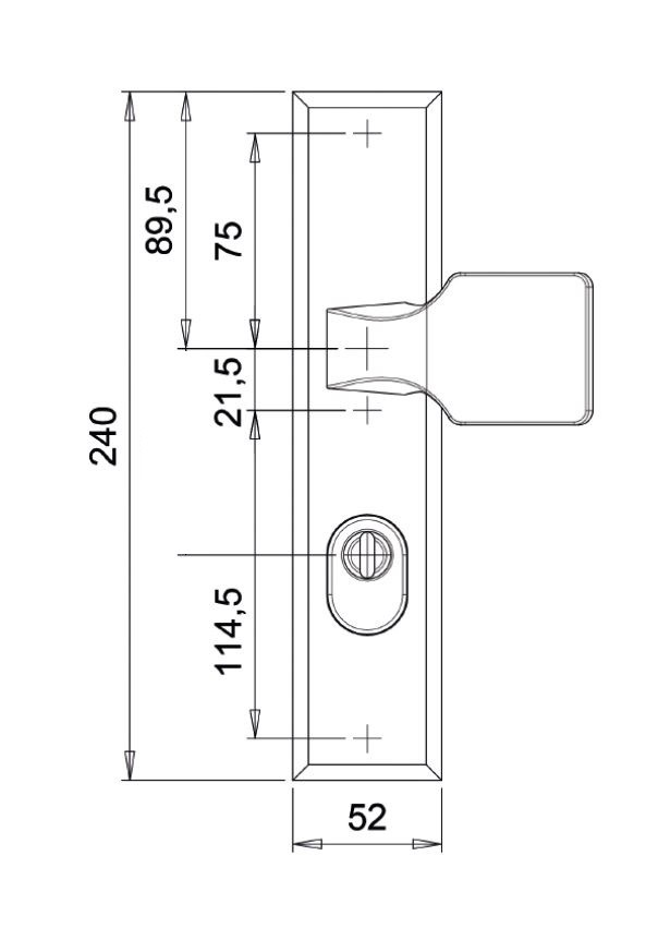 dieckmann alpha knop/kruk D7011N technische tekening